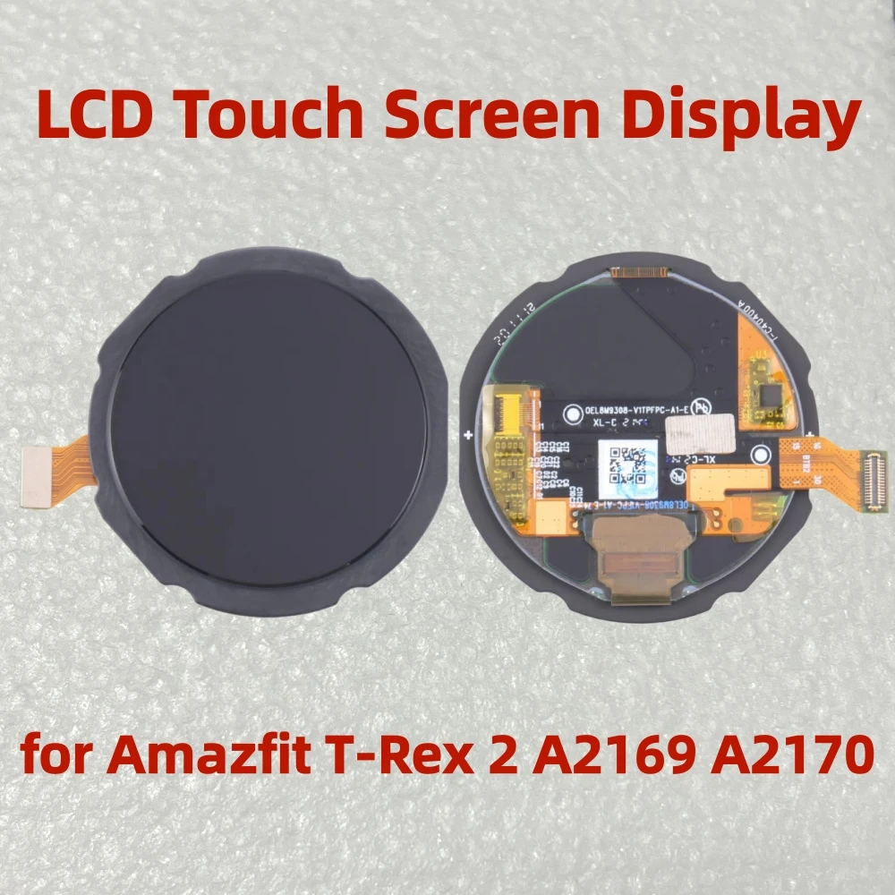 

AMOLED LCD Touch Screen Display for Amazfit T-Rex2 With Digitizer Full Assembly Watch Display LCD Screen Repair Replacement Part