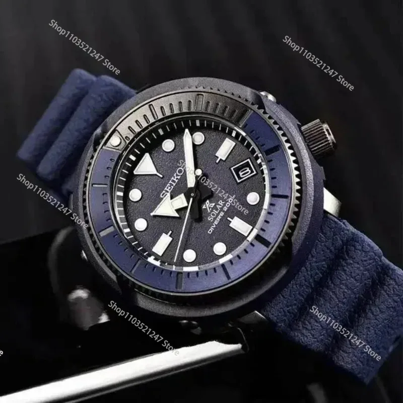 ساعة يد ميكانيكية من SEIKO-Men مع حزام سيليكون ، قرص مضيء ، تقويم ، موضة ، أصلي ، تخفيضات كبيرة ، SNE537