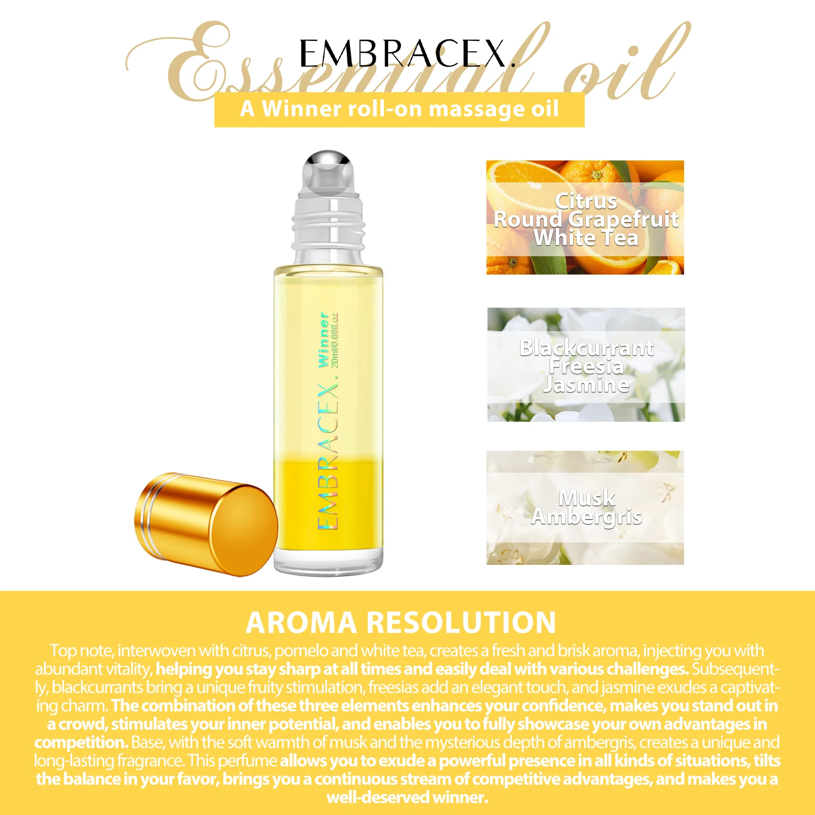 20ml Fragrance Oils Winner Roll on Boost Your Competitive Advantage Bring Confidence and Inspire Potential