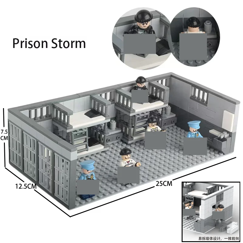 City Police Prison Station Building Blocks Set Boys DIY Policeman Thief Figures Bricks Educational Toys For Children Adult Gift