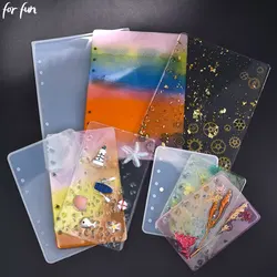 For Fun DIY A4 A5 A6 A7 Notebook Cover Crystal Epoxy Resin Silicone Molds Transparent Book Cover Mold Making Handicrafts Gift