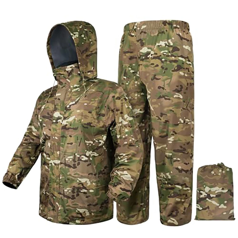 

Rain Coat Set Waterproof Adults Unisex Men Women Camping Hiking Hunting Raincoat Suit Outdoor Rainwear Poncho Travel Rain Gears