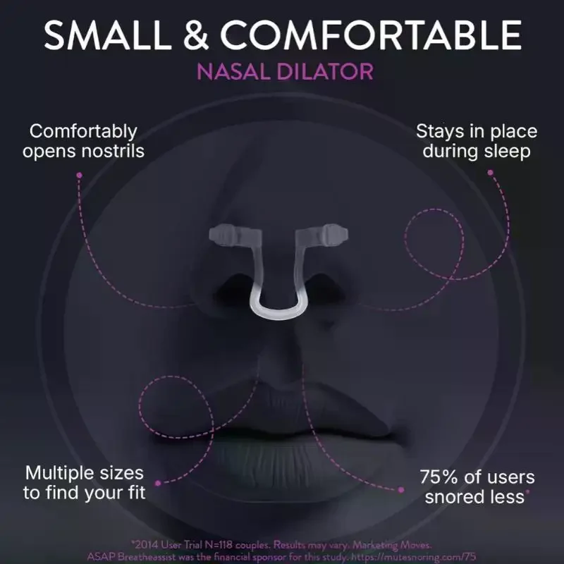 Silicone Anti Snoring Nose Clip Reusable Elastic Nasal Dilator 3 Sizes for Improve Sleep Quality Home Travel Use