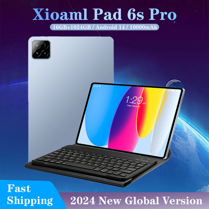 New 2024 Global Version Xioami Pad 6S Pro Tablet Android 14 Snapdragon 888 20000mAh 16GB+1TB 5G Dual SIM Card HD 4K Tablet PC