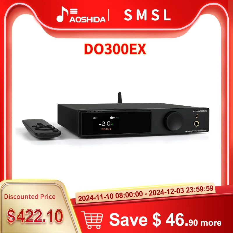 SMSL DO300EX Audio Decoder & Headphone Amplifier AK4191 AK4499EX DAC XMOS XU-316 Decoding DSD512 Digital Pre-Amplifier 768KHz