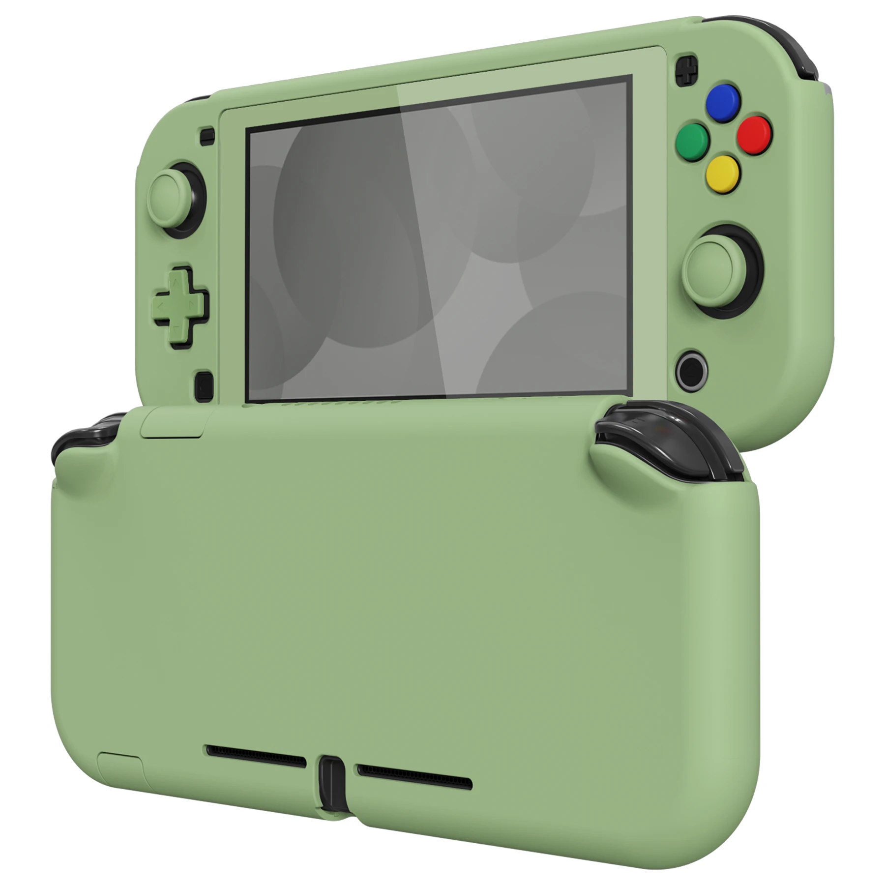 Pokrowiec ochronny PlayVital na Nintendo Switch Lite, twarda obudowa z osłoną ekranu i uchwytami na kciuki - Matcha Green