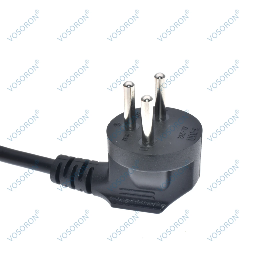 Israel SI-32 3-Pin Plug to IEC C13 Female PDU Right Angle Power Cable (Up/Down/Left/Right Angle) for UPS/PC/Monitor/Printer/TV
