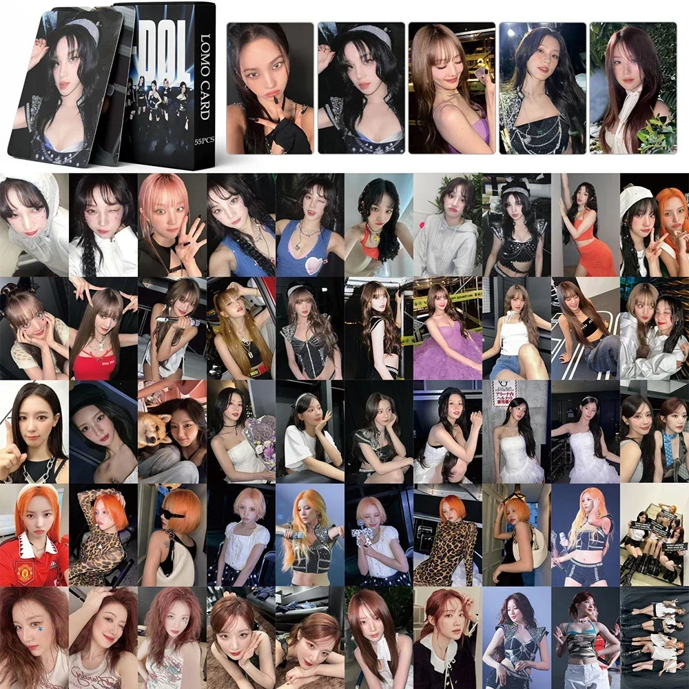 55pcs/set Kpop GIDLE INEVER DIE Lomo Cards (G)I-DLE Album Girls I Burn Photo Card Postcard Fans Gift