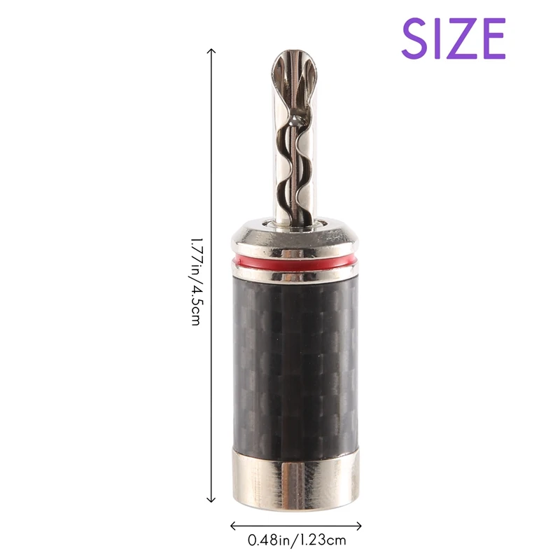 8Pcs Banana Plugs Hi-End HIFI DIY Carbon Fiber Copper Plated Rhodium Electrical Audio Jack Banana Connector Plug