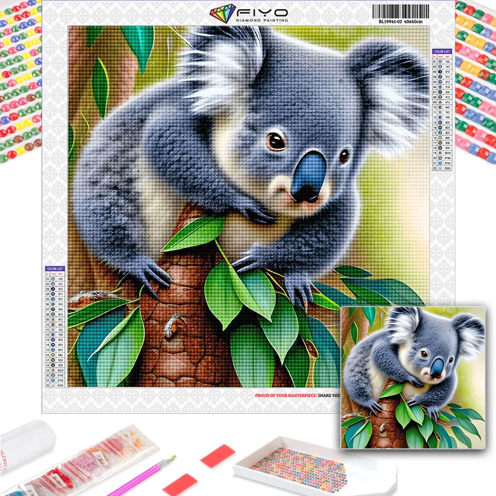 Cute Koala DIY Diamond Painting Picture Cartoon Animal Embroidery Rhinestone Mosaic Cross Stitch Home Decor Children's Gift