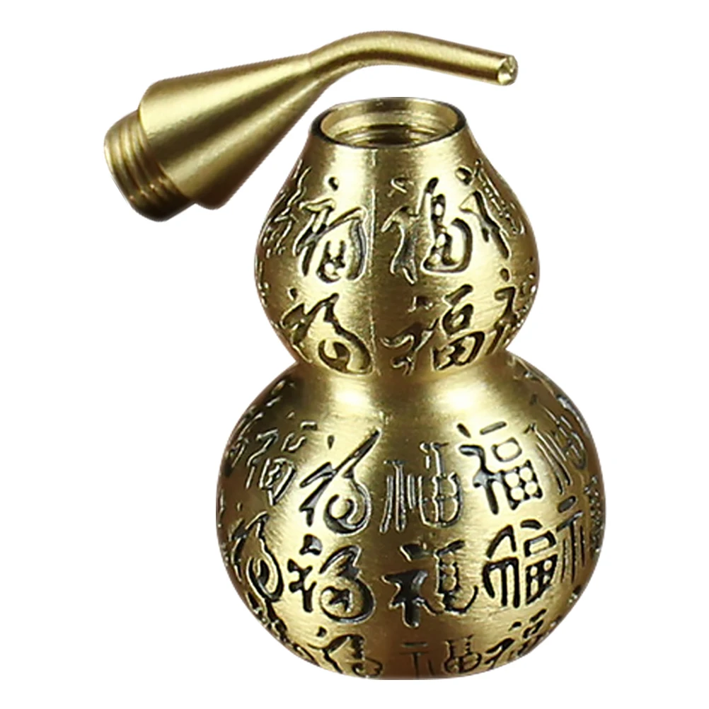 

Copper Gourd Statue Figure Sculpture Metal Craft Decor For Home Office Table Wealth Luck Ornament