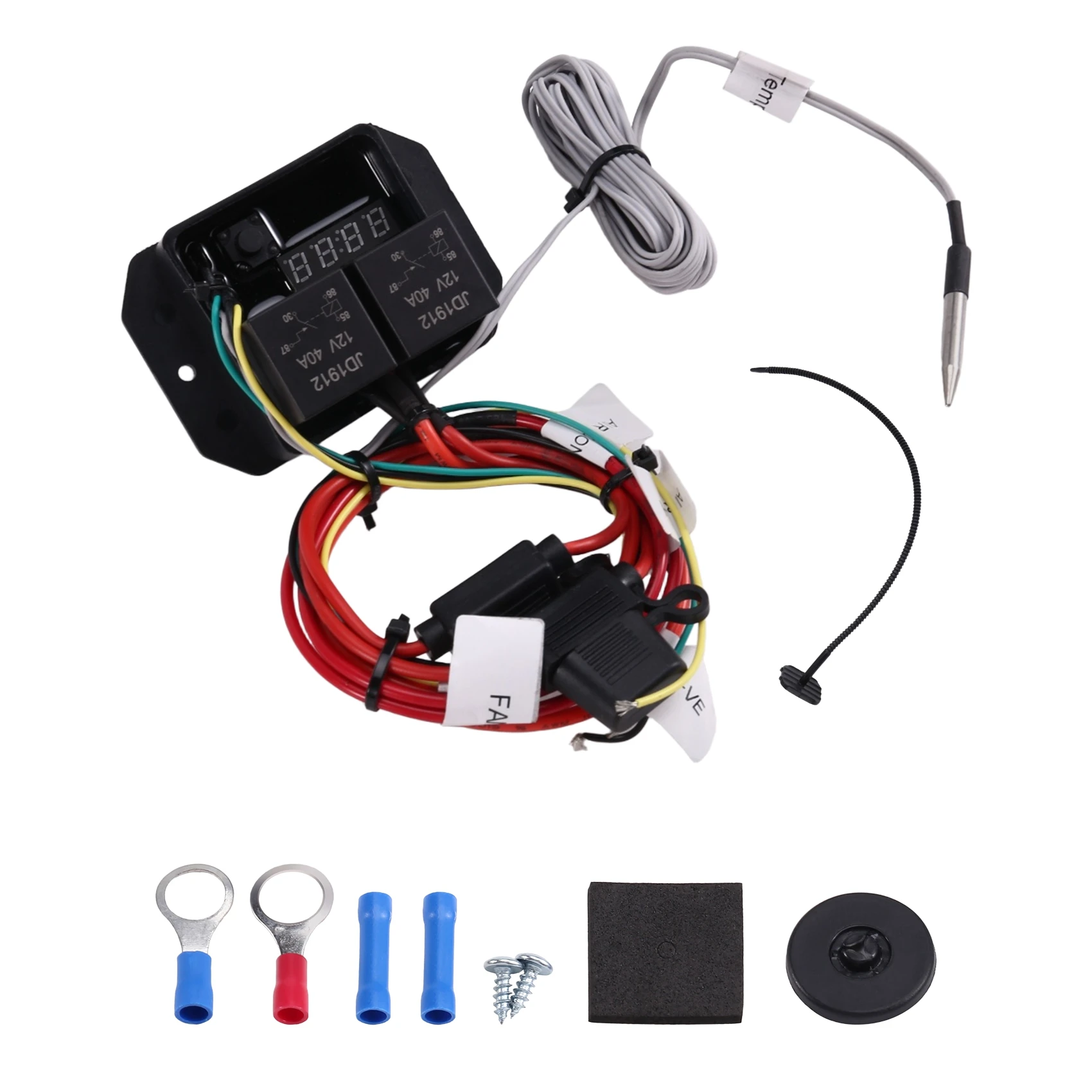 DC-0444 12V Digital Adjustable Thermostat Temperature Control Radiator Fan Controller