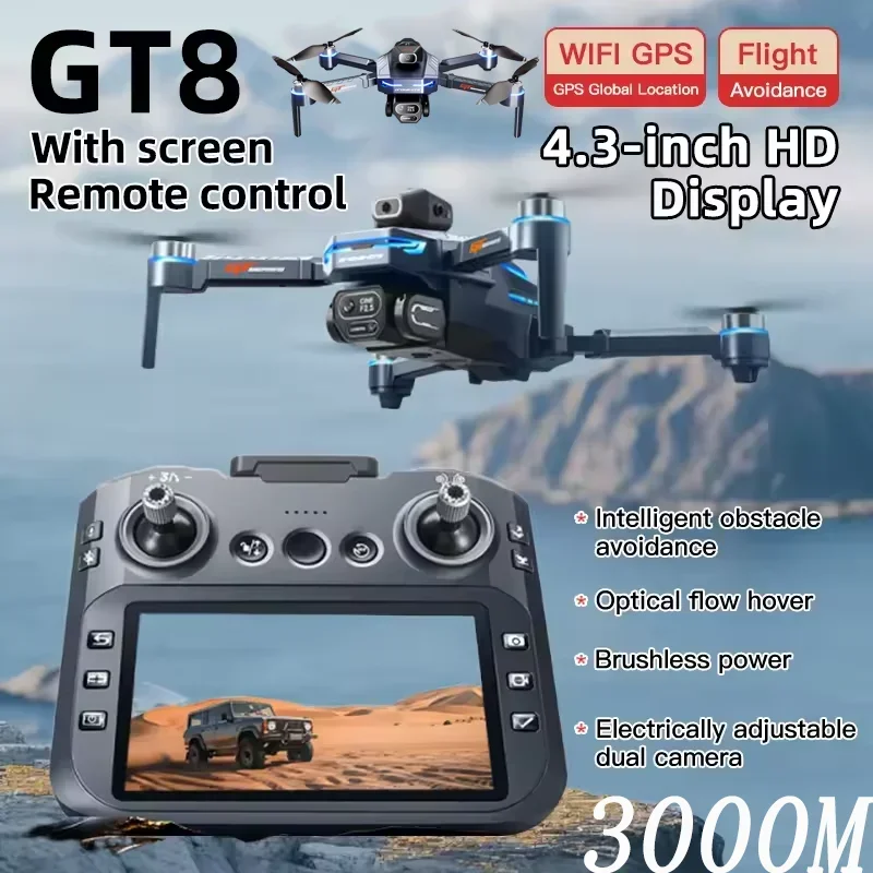 2026 New GT8 Drone GPS 8K Professional HD 360° Dual Cameras 5G WIFI Brushless Motors Obstacle Avoidance Foldable Quadcopter Toys