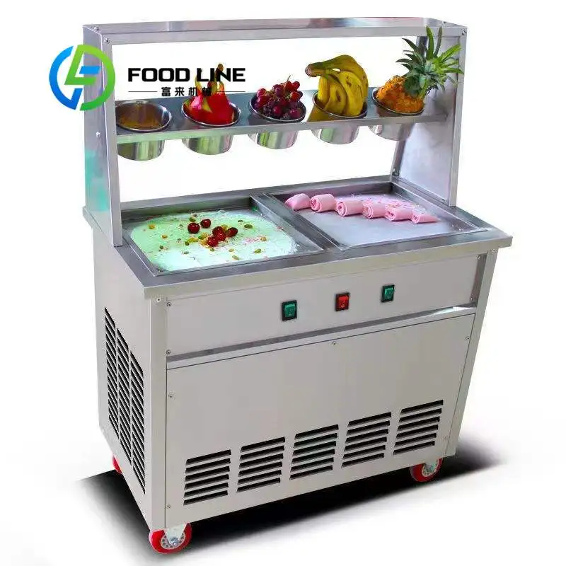 

Portable Thai Ice Cream Roll Making Equipment Light Weight Structure Convenient Carrying For Temporary Stall Service