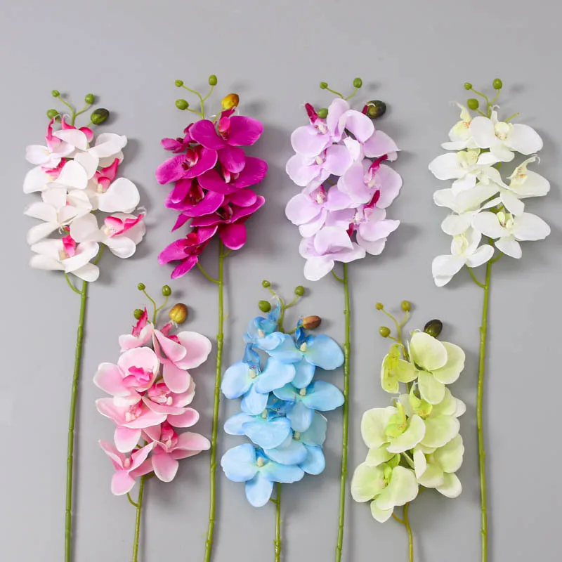 

10pcs Artificial Phalaenopsis Orchid Flower Branch 7 Heads Silk Butterfly Moth Orchid