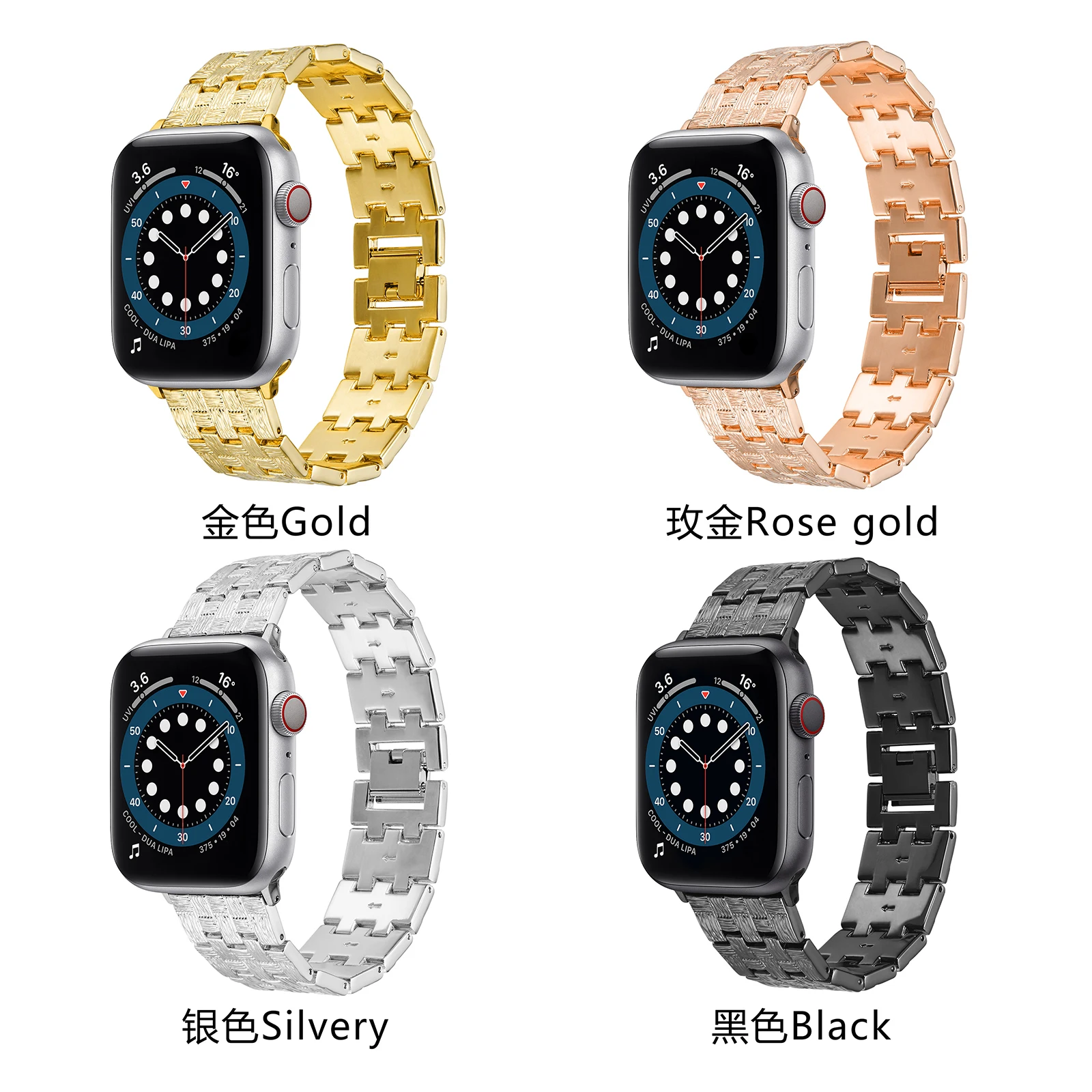 Unique woven texture strap 22MM universal strap for Apple Watch Ultra 1/2 49mm S10 46-38mm fashionable metal bracelet for iwatch