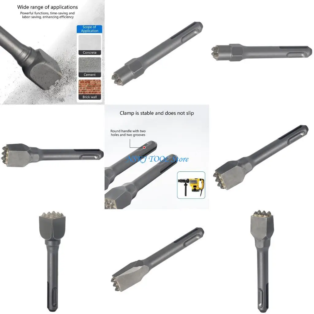 

L8RC Electric Hammers Masonry Point Grooves Flat Tool Wall Rock Drill Bit