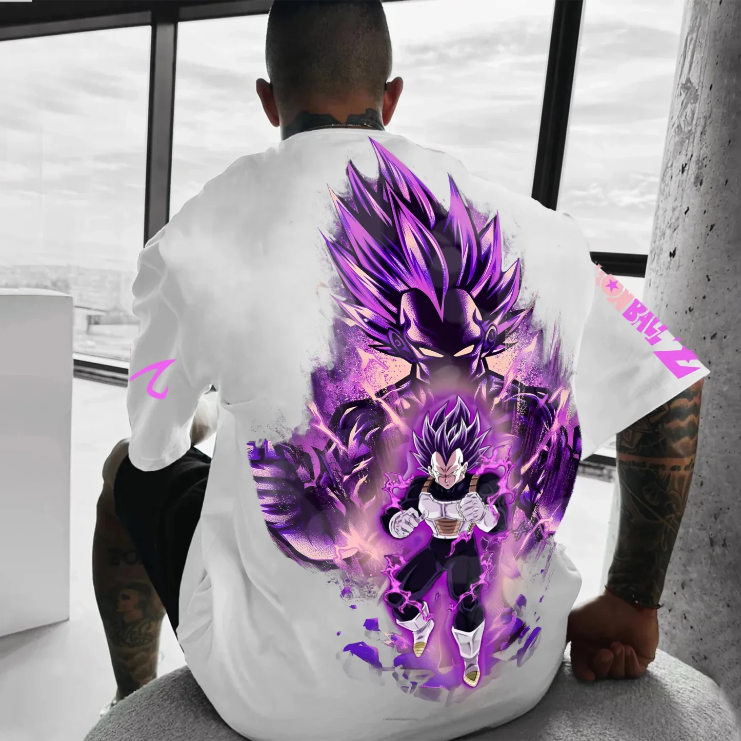 

Dragon Ball Collaboration Best-selling Summer Men's Sports and Lifestyle Large-sized Commuting Round-neck Short-sleeved T-shirt