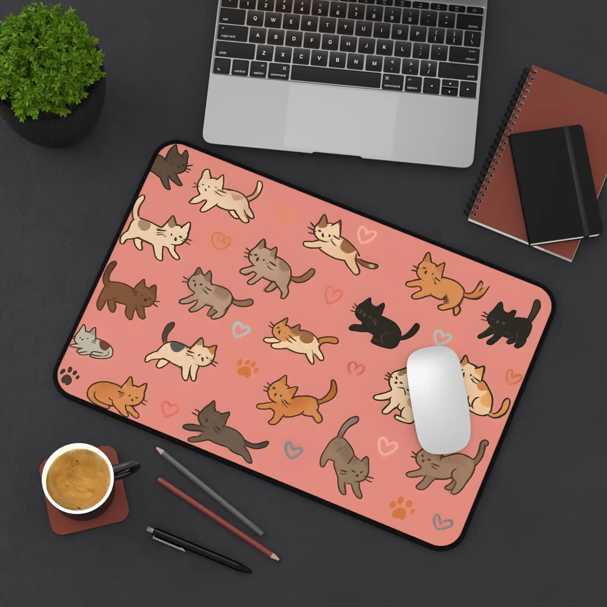 

Cute Cat Mouse Pad,XXL Non-Slip Waterproof Gaming Mouse Pad, Office Game Desk Decorative Mat, Perfect Gift for Cat Lovers