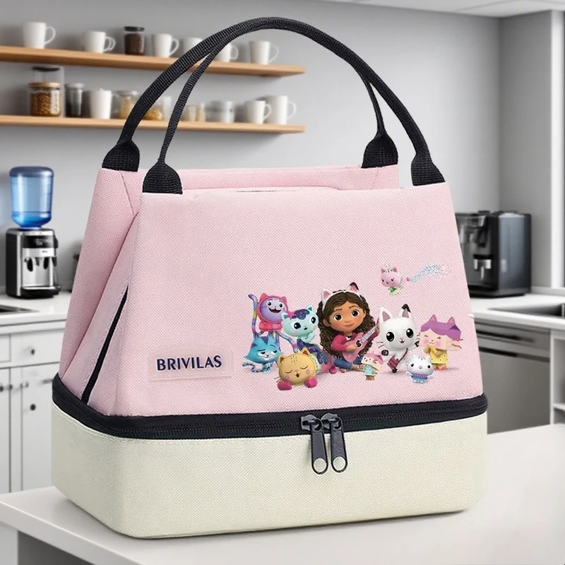 

Кукольные домики Габби, аниме, сумка для обеда для девочек и мальчиков, изоляционная сумка для бенто, сумка для риса из алюминиевой фольги, пакет для еды, сумка для обеда, детская сумка для бенто