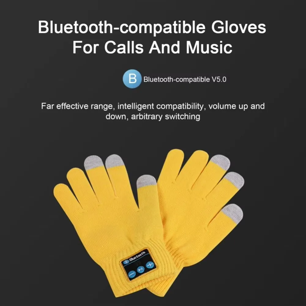 Touch Screen Bluetooth Gloves with Clear Sound Smart Winter Warm Mittens Usb Charging Knitted Phone Answering Gloves Audio Music