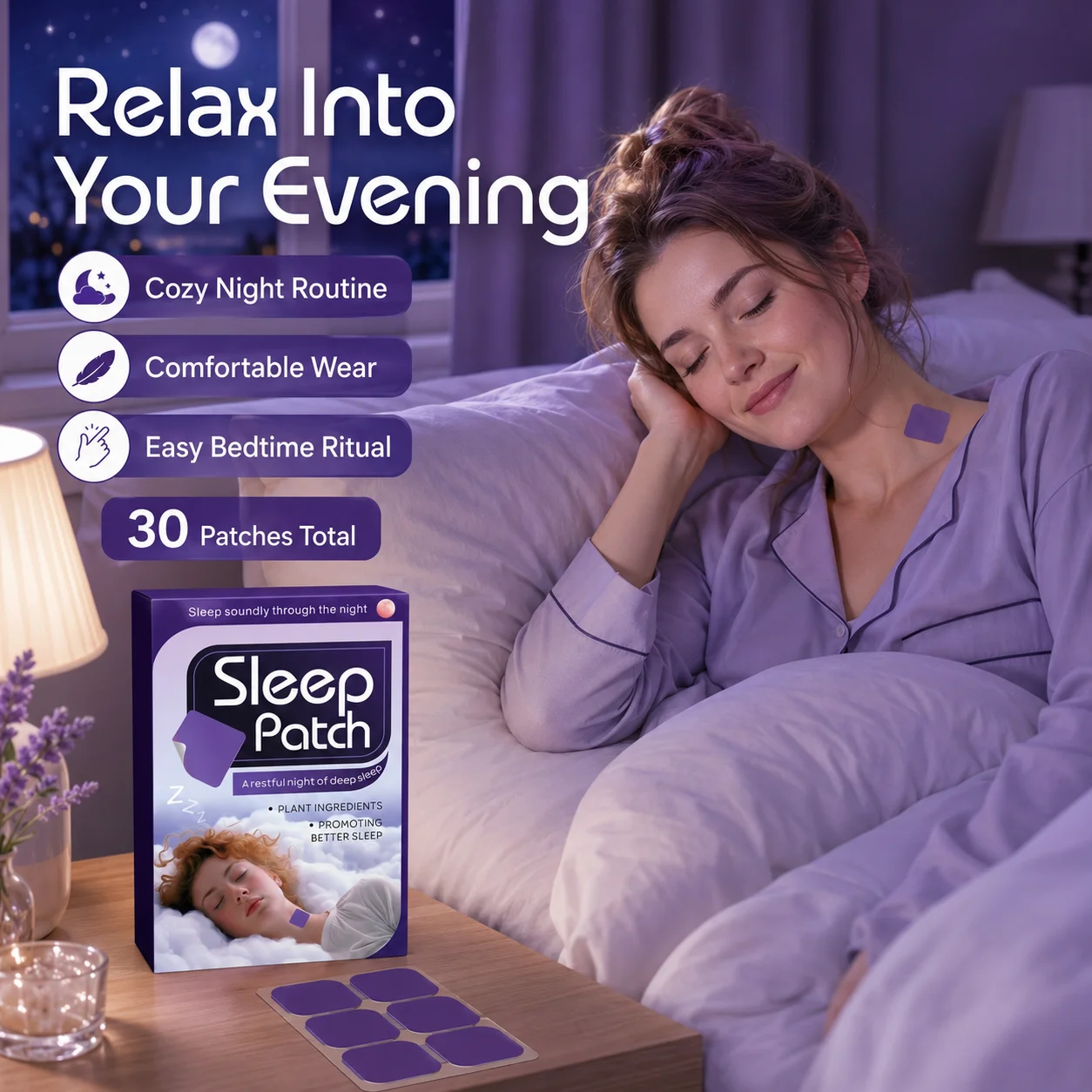 30PCS Sleep Patch Nighttime Wellness Patch Plant-Inspired Comfortable Night Patch for Bedtime Routine Travel Home image 4