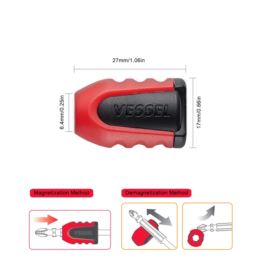 VESSEL-Jeu de tournevis de précision pour Phillips, 7 en 1, fendu, poudres à outils, support de vis magnétique, 9906A