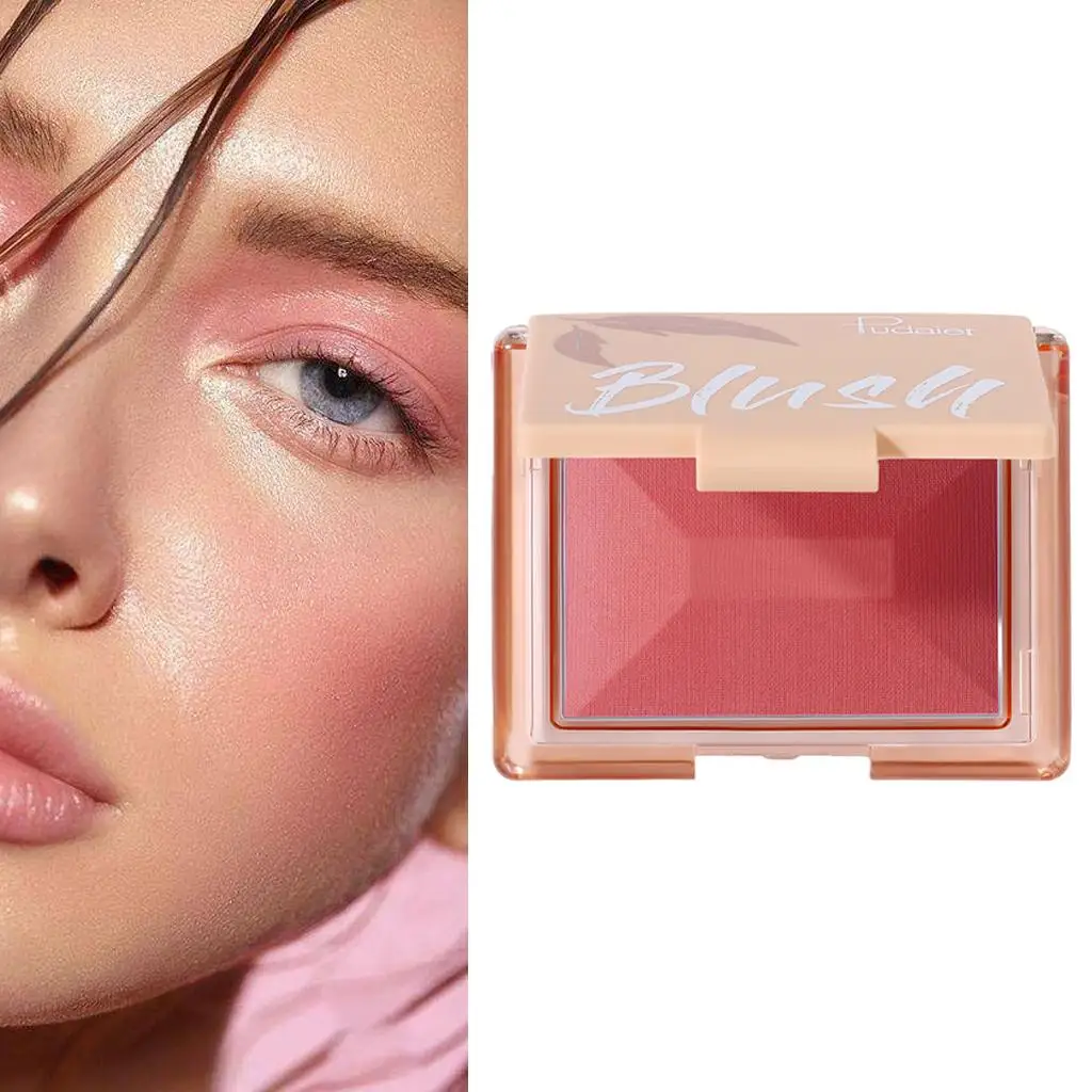 Paleta do makijażu twarzy z pojedynczym kolorowym różem, naturalnie poprawiająca koloryt, kosmetyki do policzków.