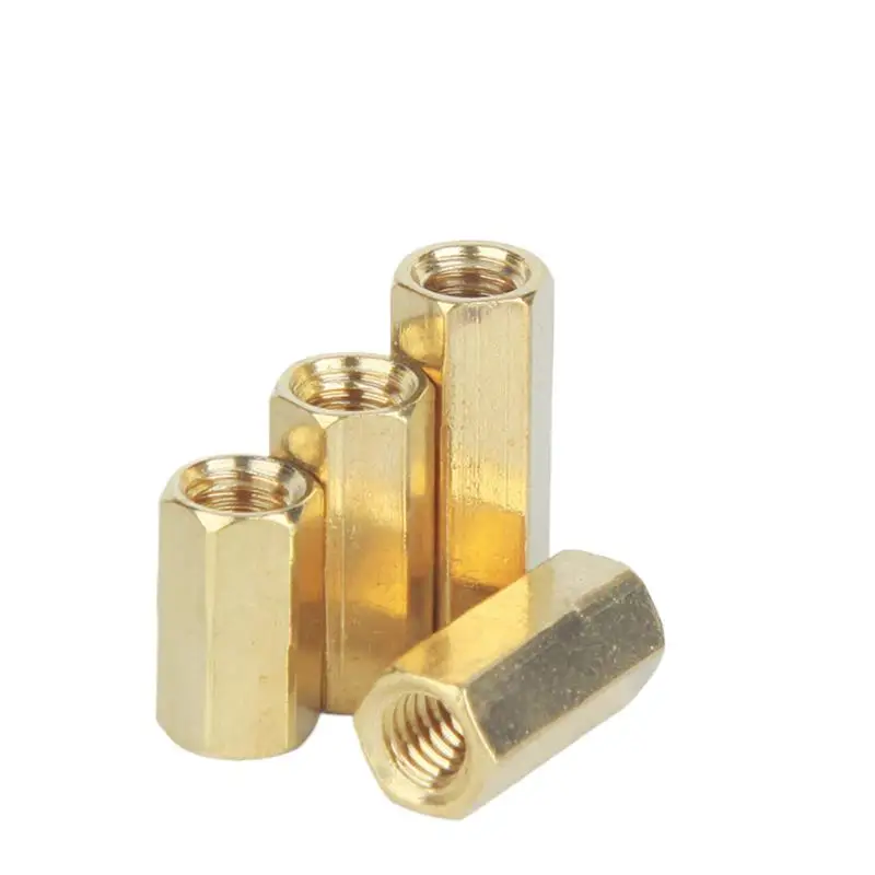 

50PCS/100PCS lot M3x31-100mm Female Brass hex spacer standoffs hex pillar flat head internal thread brass stud isolation column