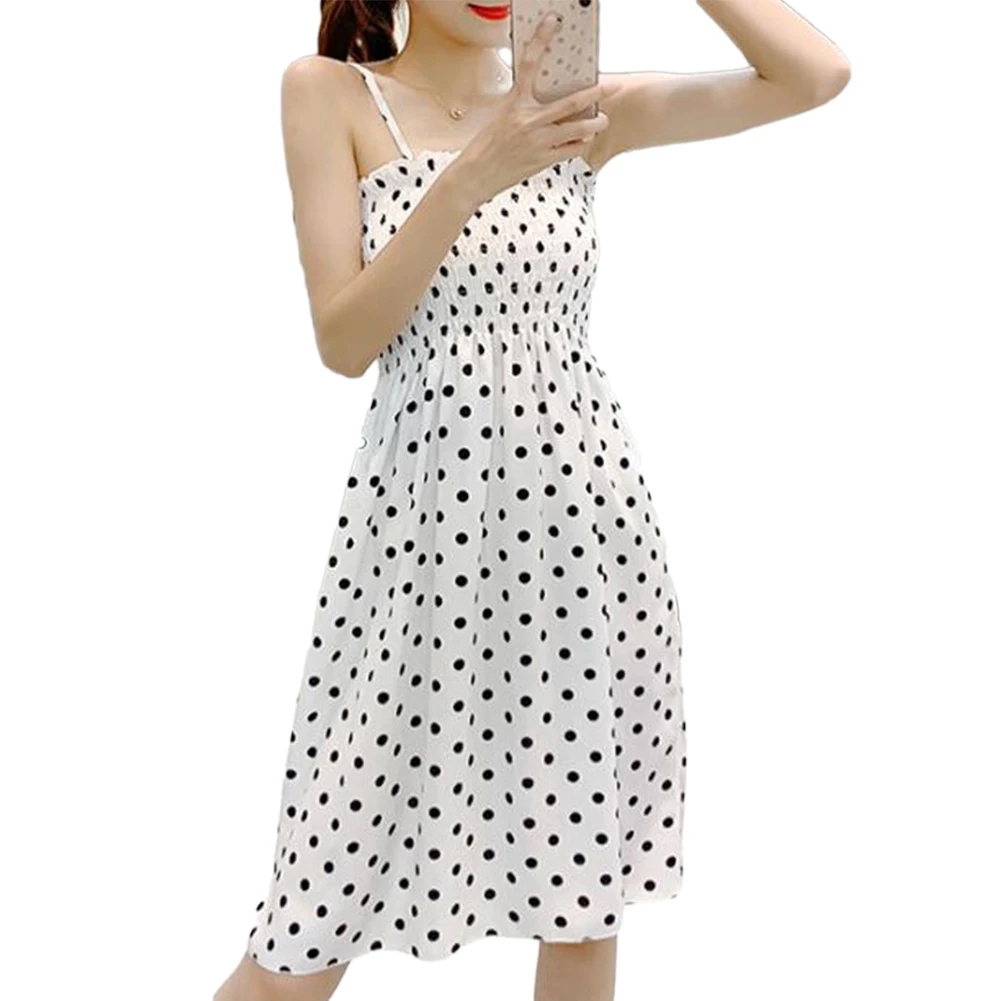 스타일리시 여성 스트랩 플로럴 쉬폰 원피스, 캐쥬얼 2024 신상, 직송