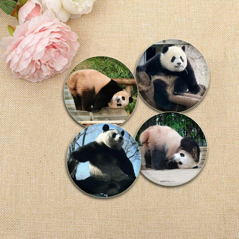 32/44/58mm Cute Giant Pandas Brooch Pins Cosplay Nuannuan/xiangxiang/fubao Badge Brooches Bag Accessories Jewelry Gifts