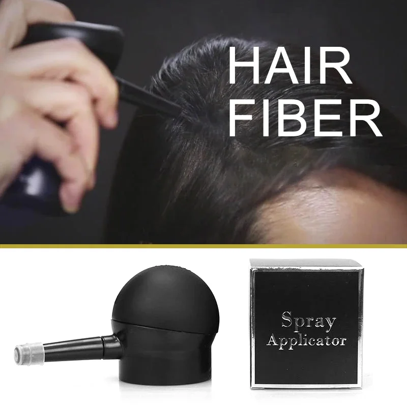 หัวฉีดพ่นผงไฟเบอร์สำหรับต่อผมแบบพกพา ปั๊มสเปรย์สำหรับผม