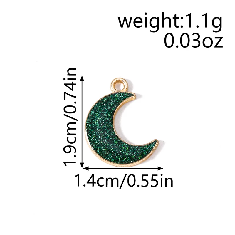 Leslie 10 Stück/Set Emaille-Mond-Stern-Regenbogen-Anhänger für Niedliche Ohrringe, Armbänder, Halsketten, Anhänger, DIY-Schmuckherstellungszubehör – Detail 15