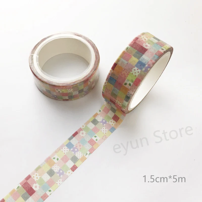 Kawaii washi tape cute adhesive washi tapes children pet washitape stickers japanese tape Creative DIY Scrapbooking grid tape