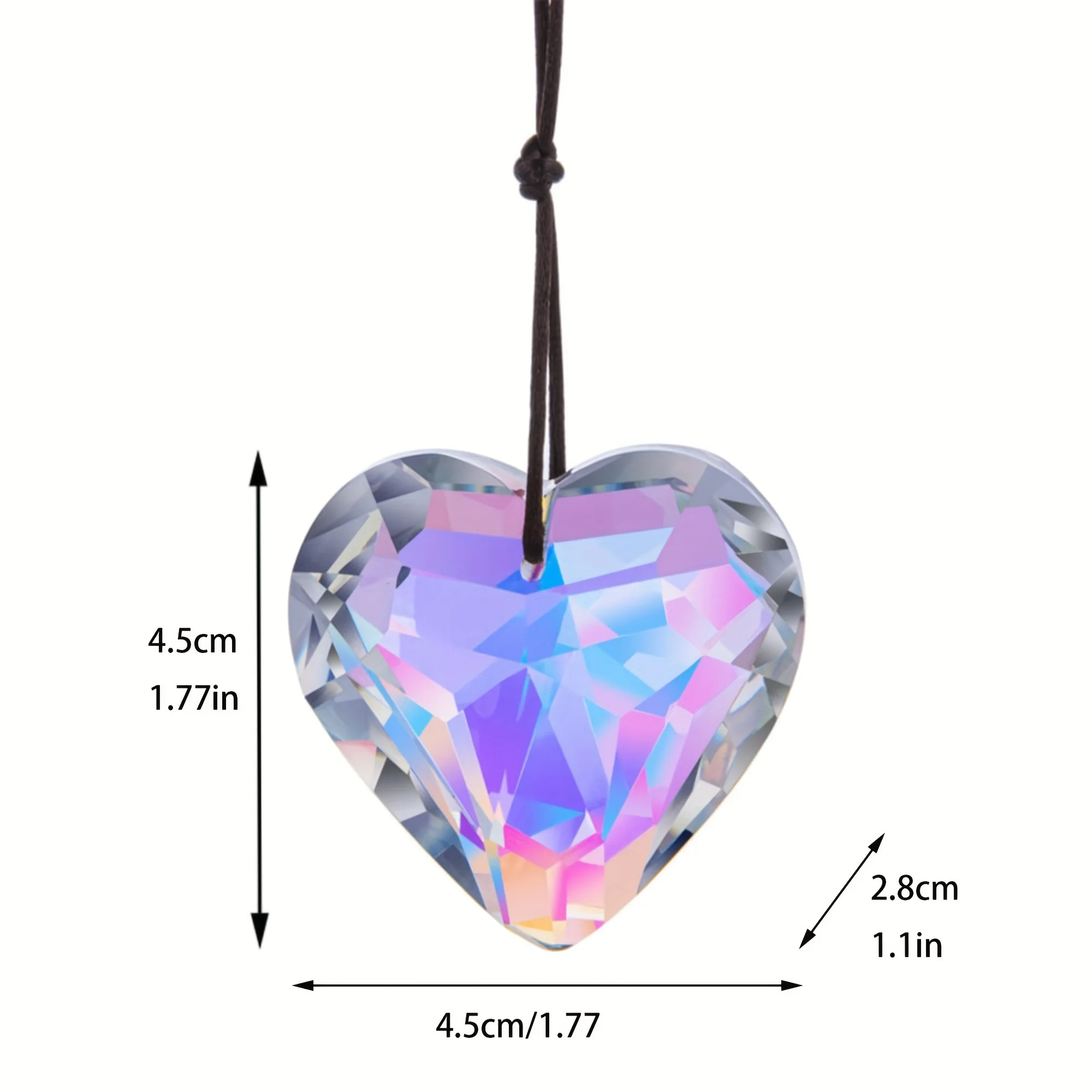 1pc Crystal Peach Prism Pendant Suncatcher Prism Hanging Decorative Rainbow