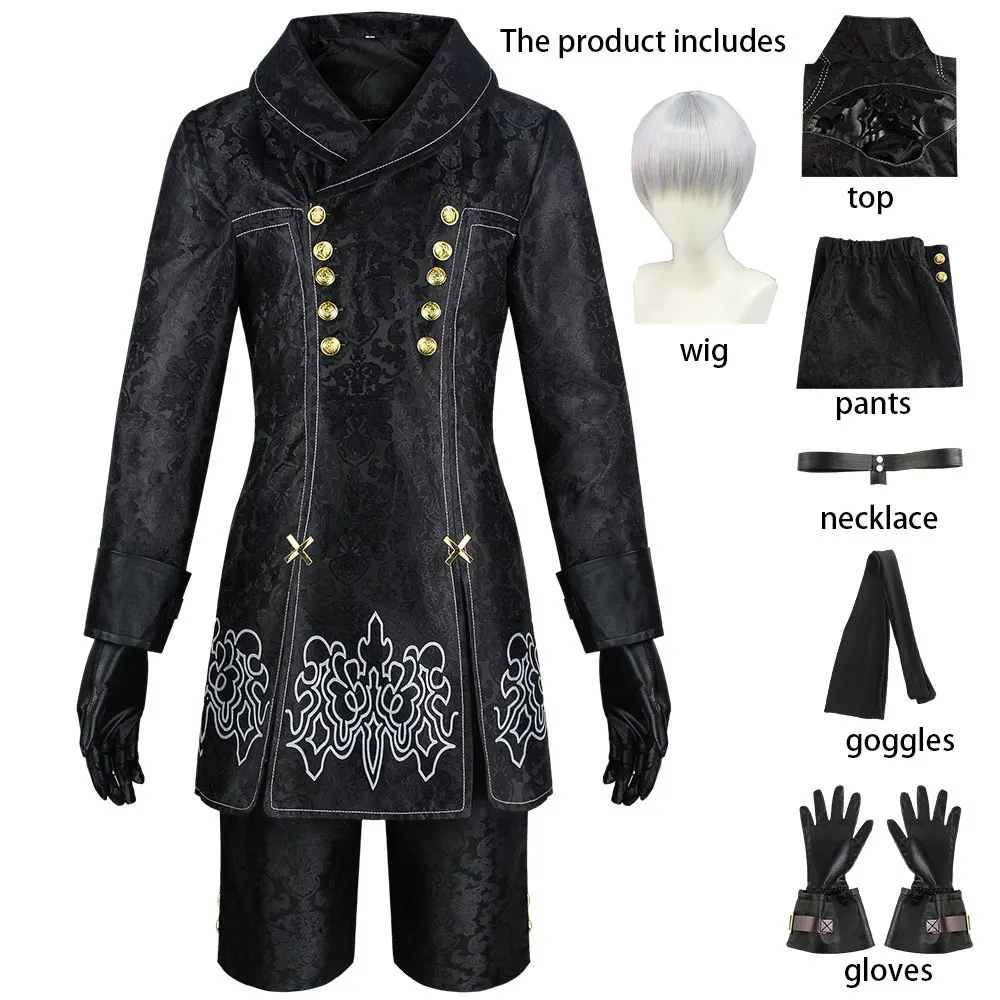 Gothic Black White Dress Full Set Futuristic Sci-Fi Style Stage Performance Cosplay Costume for Party Carnival view 3
