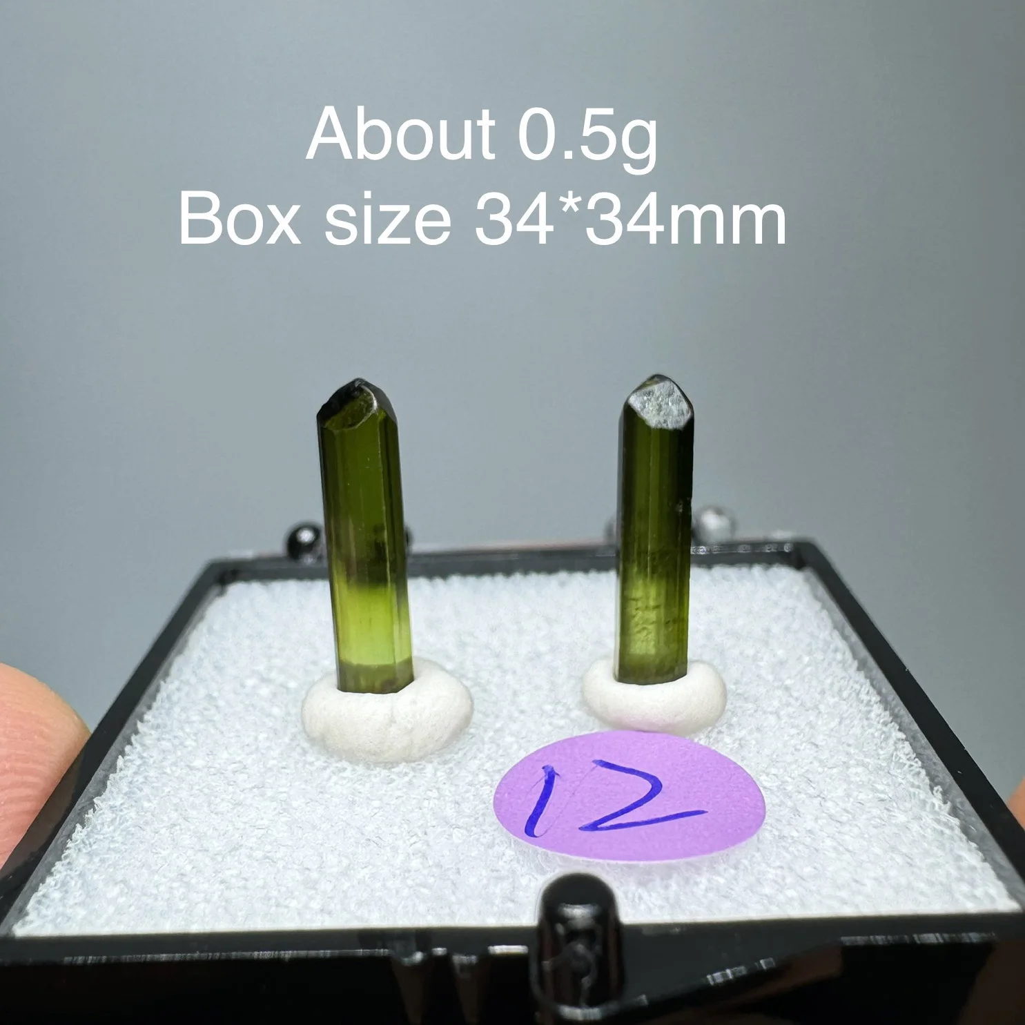 Natural Clear Green Tourmaline Mineral Specimen Crystal Quartz Healing Stone Home Decor Box Size 34X34mm view 2