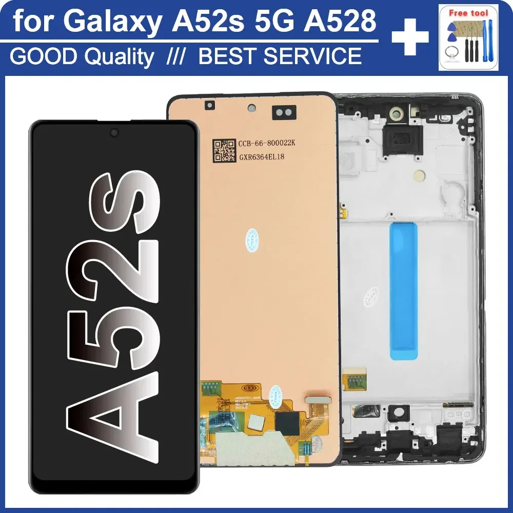 New A52s 5G LCD for Samsung Galaxy A52s 5G A528B LCD Display Touch Screen Digital for Samsung A52s 5G LCD A528B/DS A528N Screen