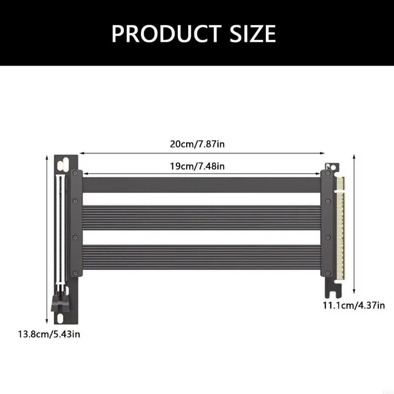 

Highly-Speed Running PCIE5.0 X16Riser Cable Extension Cable for Graphics Design 32GTS Transfer GPU Extender