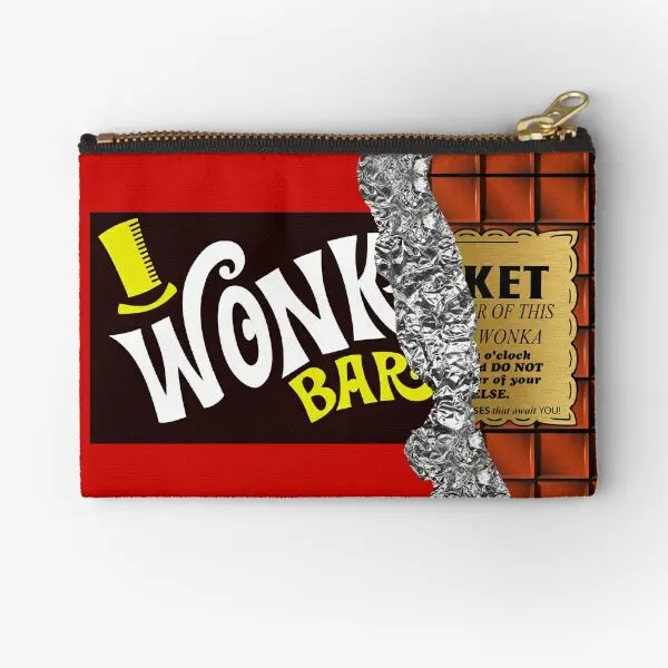 Wonka Is Golden Ticket bolsas con cremallera para mujer, embalaje de ropa interior, BILLETERA, bragas, almacenamiento pequeño, llaves cosméticas, calcetines puros