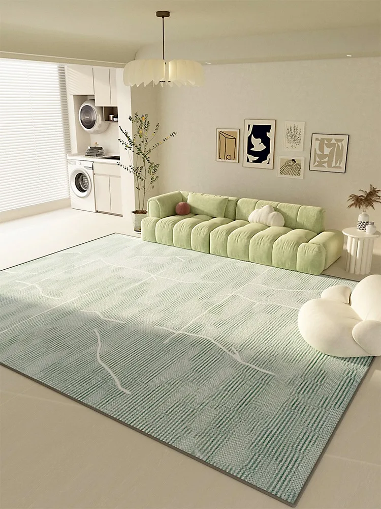 Green Striped Abstract Carpet Creative Art Living Room Decoration Carpets Easy Clean Washable Party Rugs Comfortable Bedroom Rug