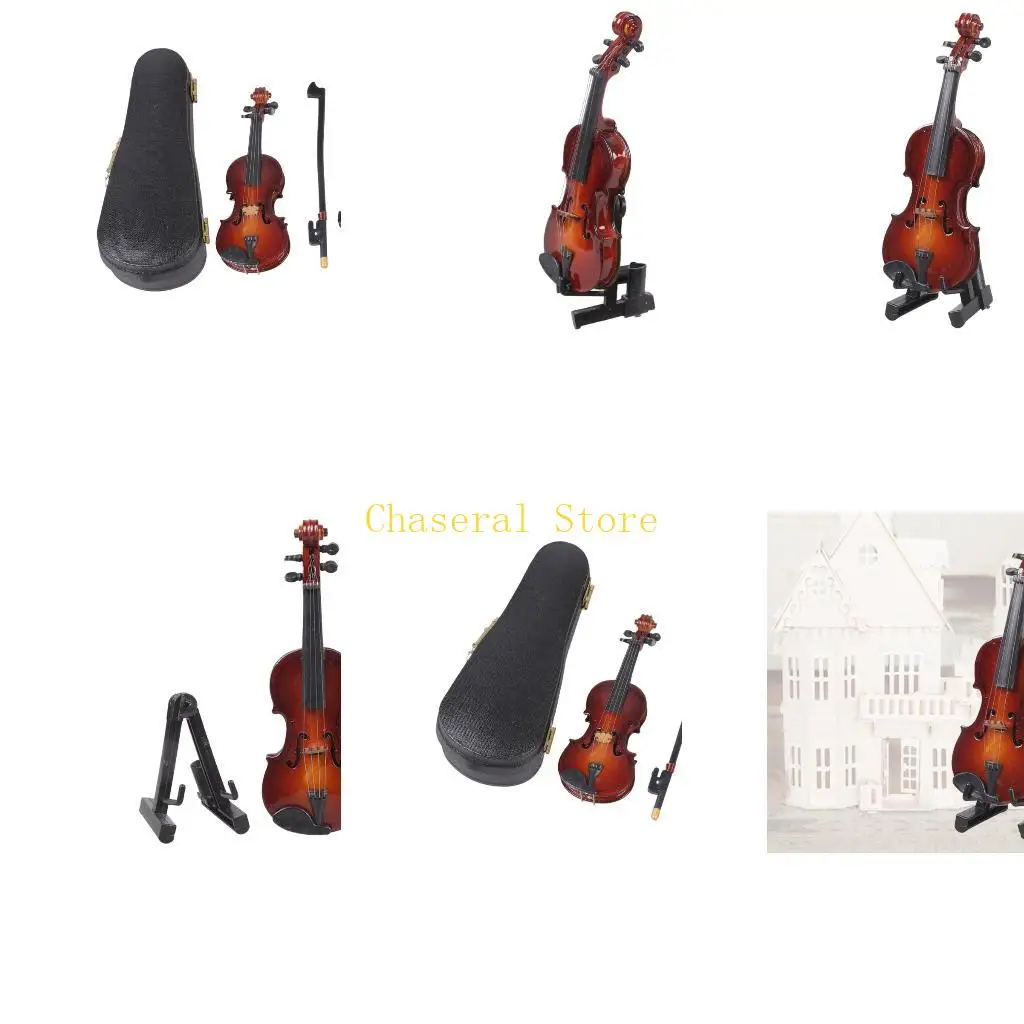 E7CE 1:12 Dollhouses Violin Decorations Toy Figure Furniture Girls Pretend Playset