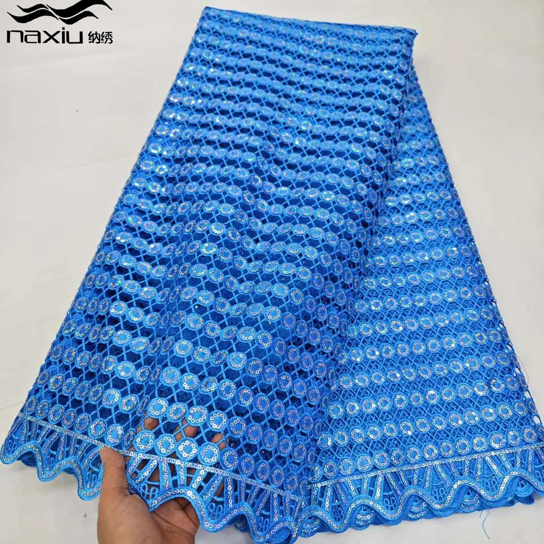 

Madison African Cord Mesh Lace Fabric High Quality 2024 Nigerian Sequins Tulle Lace Fabric For Sew Wedding Party Dress