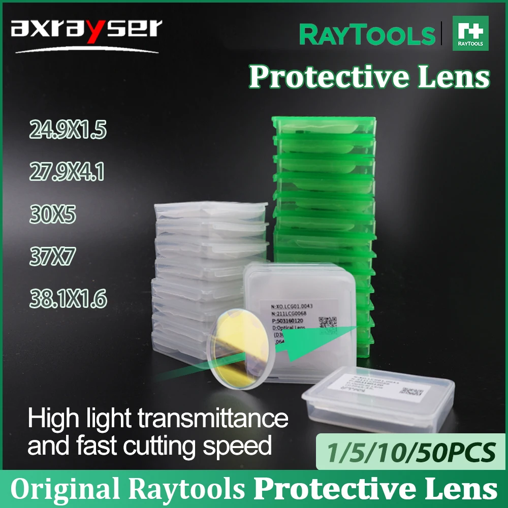 

Raytools Original Laser Protective Windows 27.9x4.1 37x7 Protection Lens Fused Silica For Fiber Cutting Machine Parts