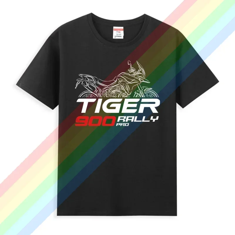 

2024 Men T Shirt Casual T-shirt Triumphs Tiger 900 Rally PRO 2020-2024 Graphic Summer Short Sleeves 100% Cotton S-3XL Cool Tee