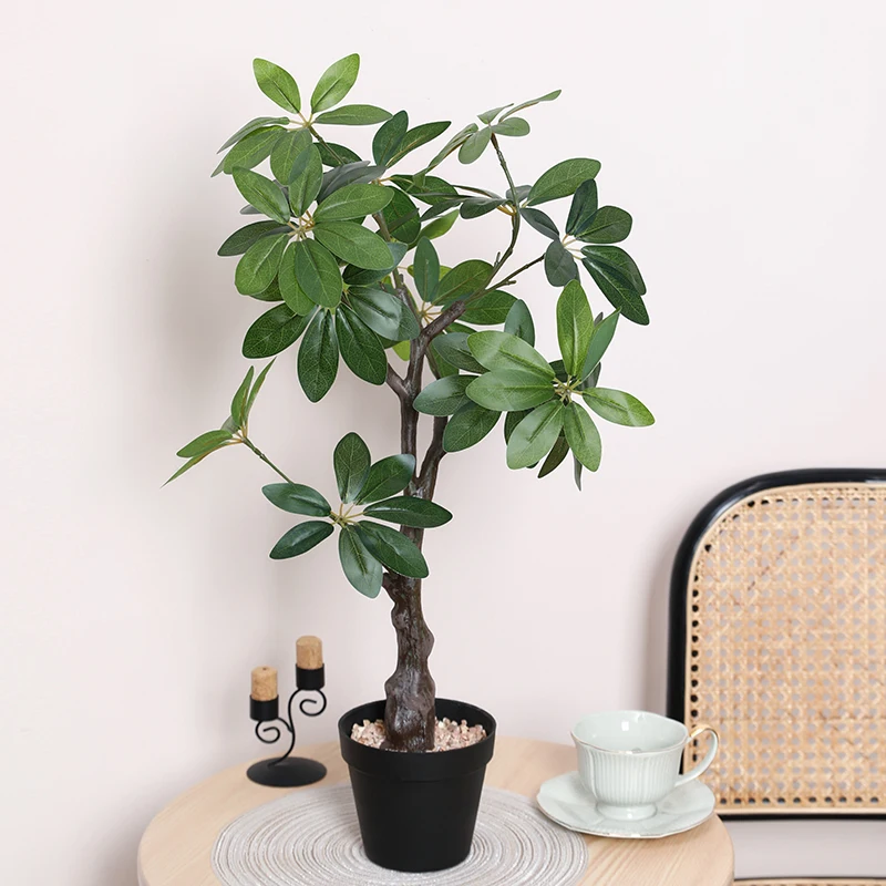 1PC plant simulation tree, simulated olive tree pachira macrocarpa. Money tree potted plant, suitable for home use office. Comme