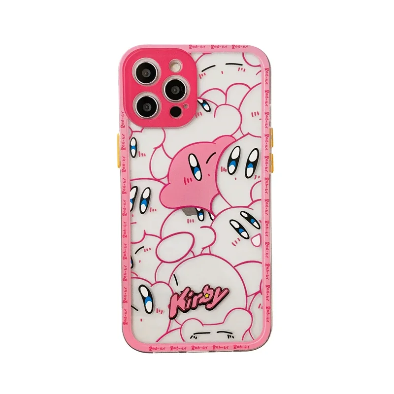 حافظة هاتف متحركة من أنيمي كيربي لهواتف آيفون 14 13 12 11 برو بروماكس X XS XR XSmax 7 8 plus غطاء مضاد للصدمات شامل كليًا