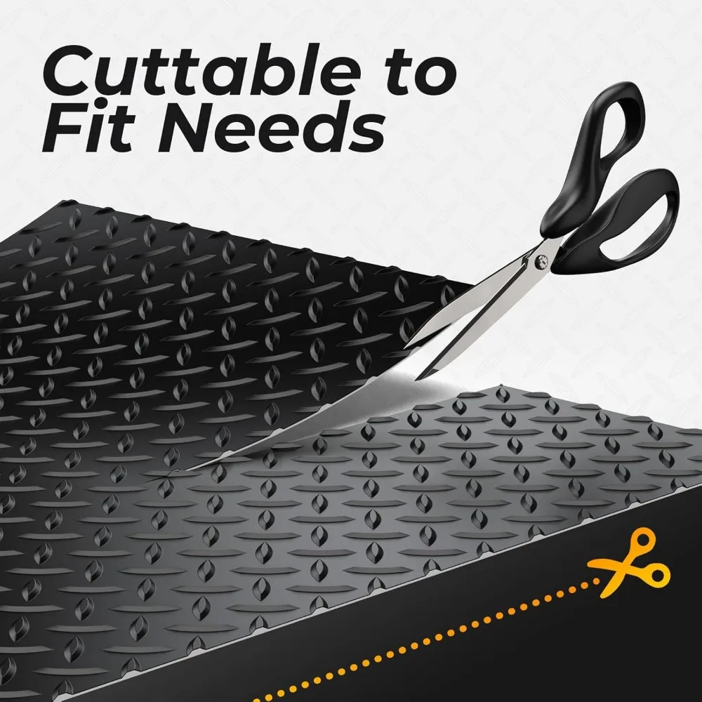 سجادات أرضية جراج مطاطية سميكة 2.8 مم، 140.4 SQFT، مناسبة للسيارات، تحت تخزين السيارة، لفة 7.8 × 18 قدم #5