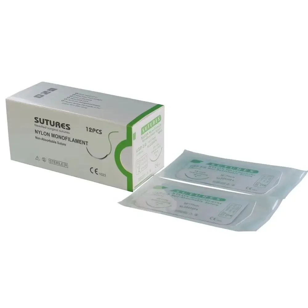 A Nylon Sutures For Pet Lions Are Not Absorbable, Blue Needles Are Sterilized, And 12 Pcs Are Used For Pet Surgery.