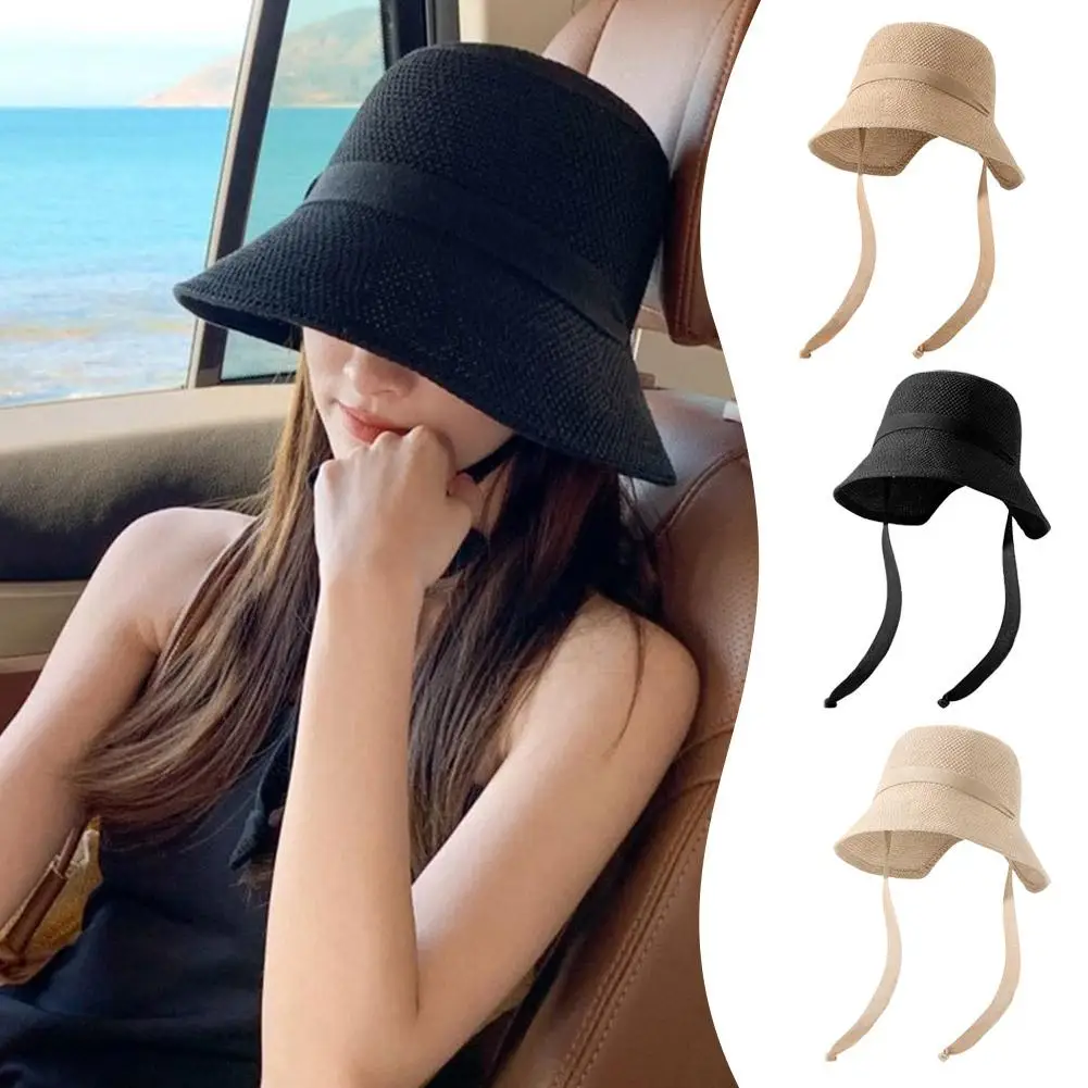

Summer Knitted Fisherman Hat Knitted Women Sun Hat Anti-UV Sun Hat Travel Beach Hat Surf Hiking Fisherman Hat For Outdoor